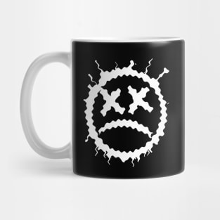 Graffiti sad emoticon | Sprayed smiley emoji, White Mug